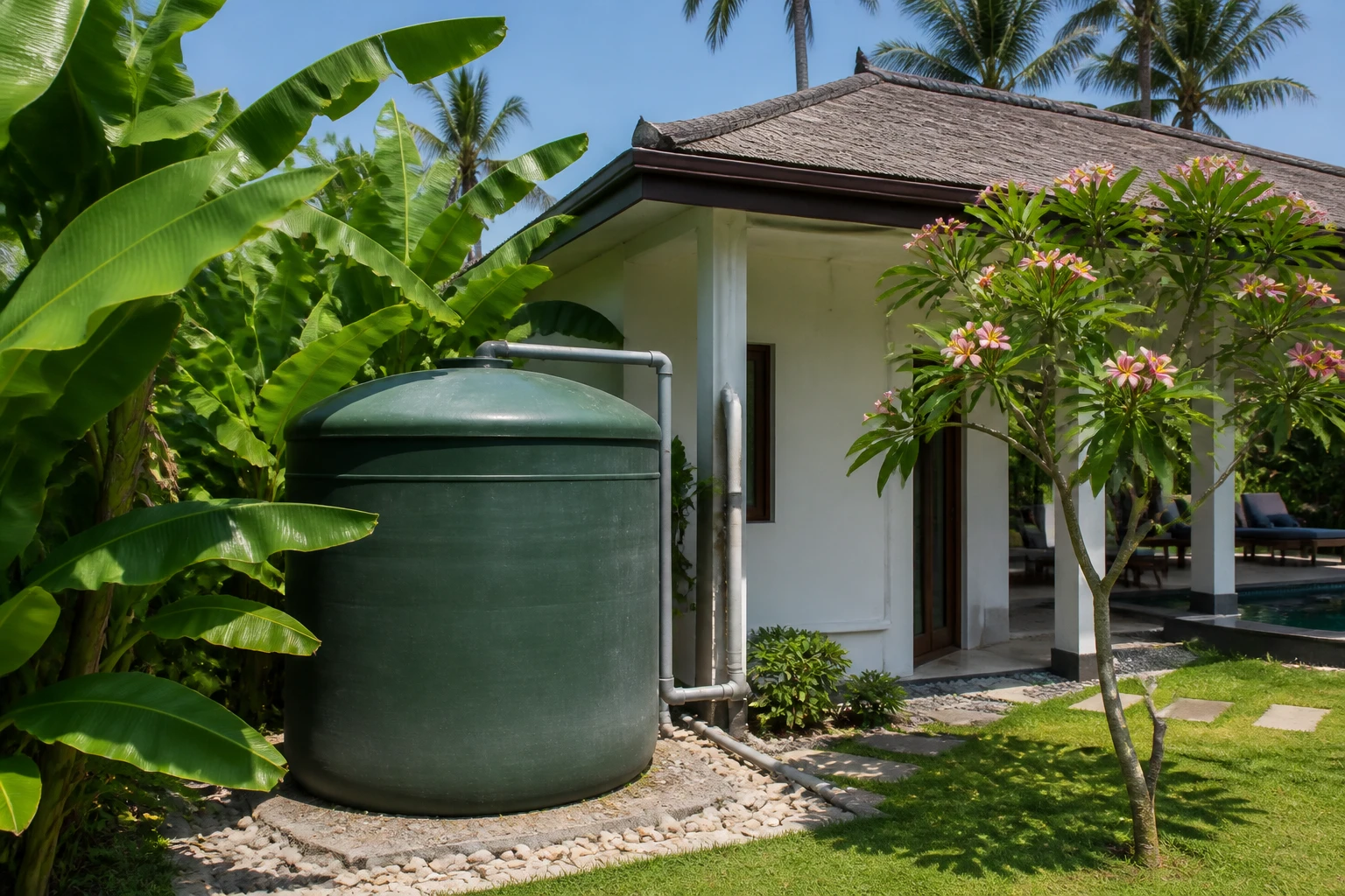 Rainwater Harvesting and Water Reuse for a Lombok Villa